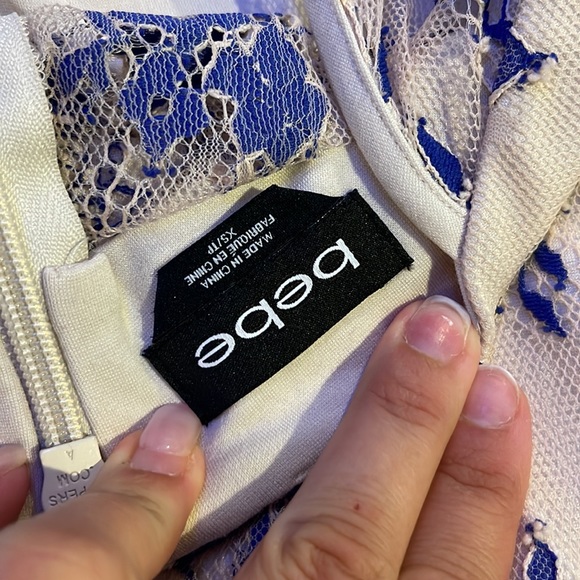 Lace Lavender and Cream Bebe Dress size XS - Picture 5 of 6